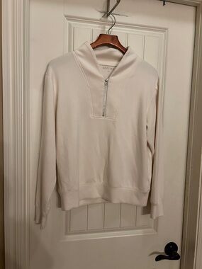 Softies Women's Cream Half-Zip Pullover Sweatshirt